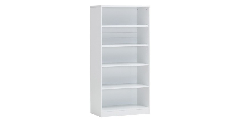 Bibliothèque design 4 étagères, coloris blanc collection SPACI