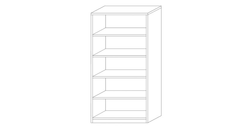 Bibliothèque design 4 étagères, coloris blanc collection SPACI