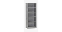 Bibliothèque design 4 étagères, coloris chêne gris collection SPACI