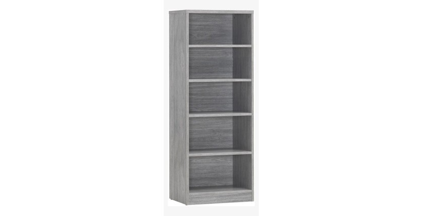 Bibliothèque design 4 étagères, coloris chêne gris collection SPACI