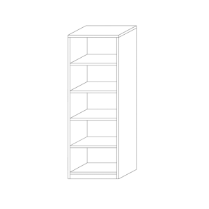 Bibliothèque design 4 étagères, coloris chêne gris collection SPACI