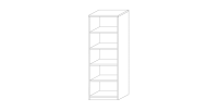 Bibliothèque design 4 étagères, coloris blanc collection SPACI