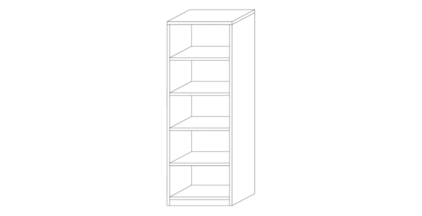 Bibliothèque design 4 étagères, coloris blanc collection SPACI