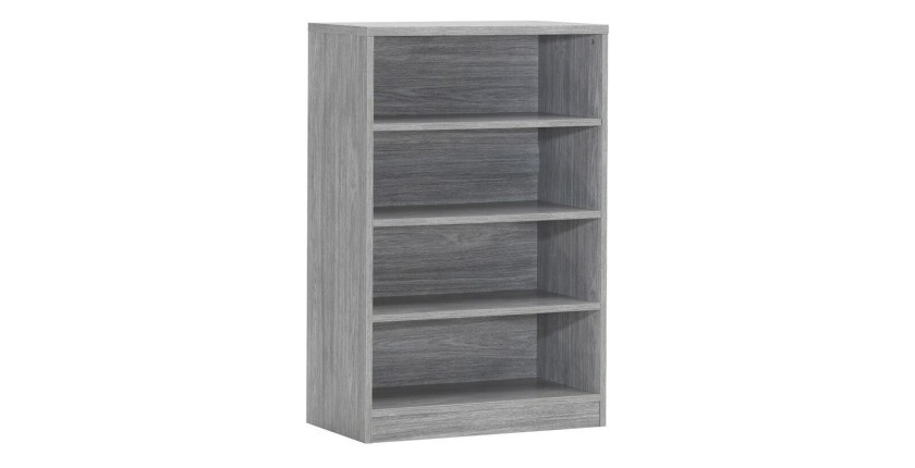 Bibliothèque design 3 étagères, coloris chêne gris collection SPACI