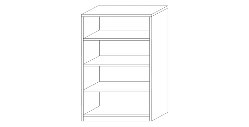 Bibliothèque design 3 étagères, coloris blanc collection SPACI