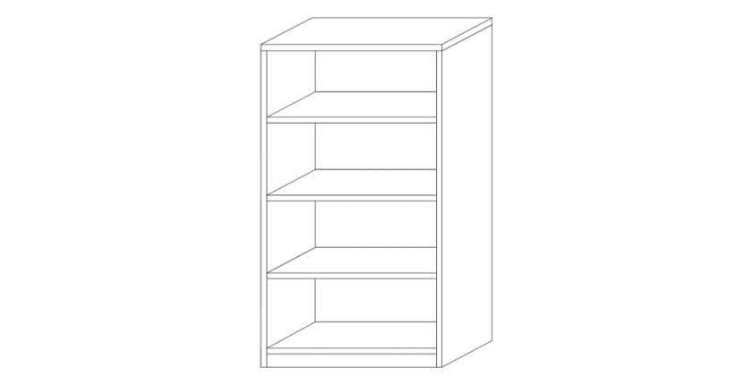 Bibliothèque design 3 étagères, coloris blanc collection SPACI