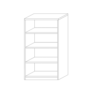 Bibliothèque design 3 étagères, coloris blanc collection SPACI