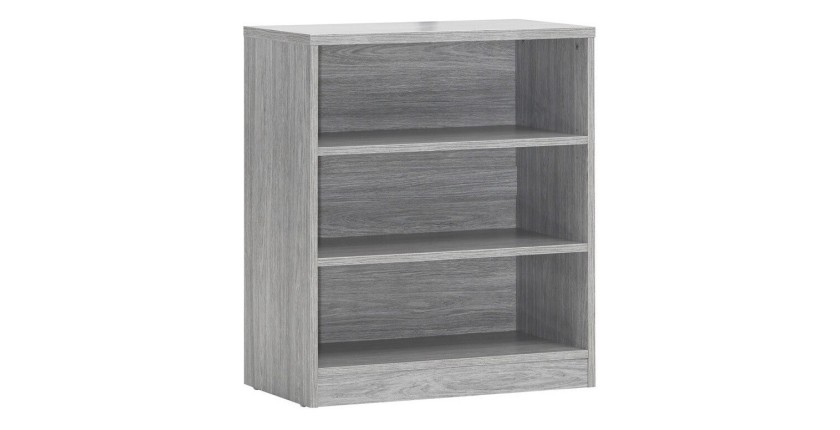 Bibliothèque design 2 étagères, coloris chêne gris collection SPACI