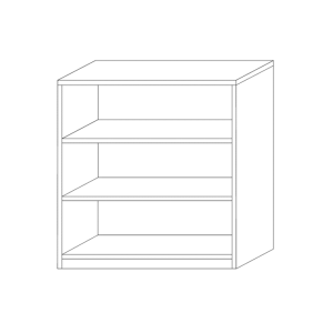 Bibliothèque design 2 étagères, coloris blanc collection SPACI