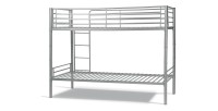 Lit en métal superposé 90x200 cm SAMMY, coloris gris