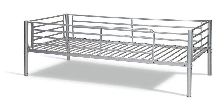 Lit en métal superposé 90x200 cm SAMMY, coloris gris