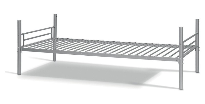 Lit en métal superposé 90x200 cm SAMMY, coloris gris