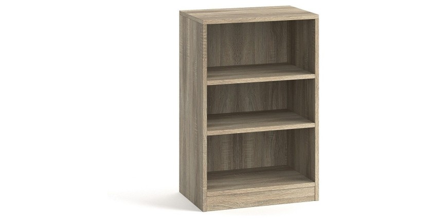 Petite bibliothèque design 2 étagères, coloris chêne clair collection TOLLY