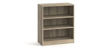 Bibliothèque large design 2 étagères, coloris chêne clair collection TOLLY