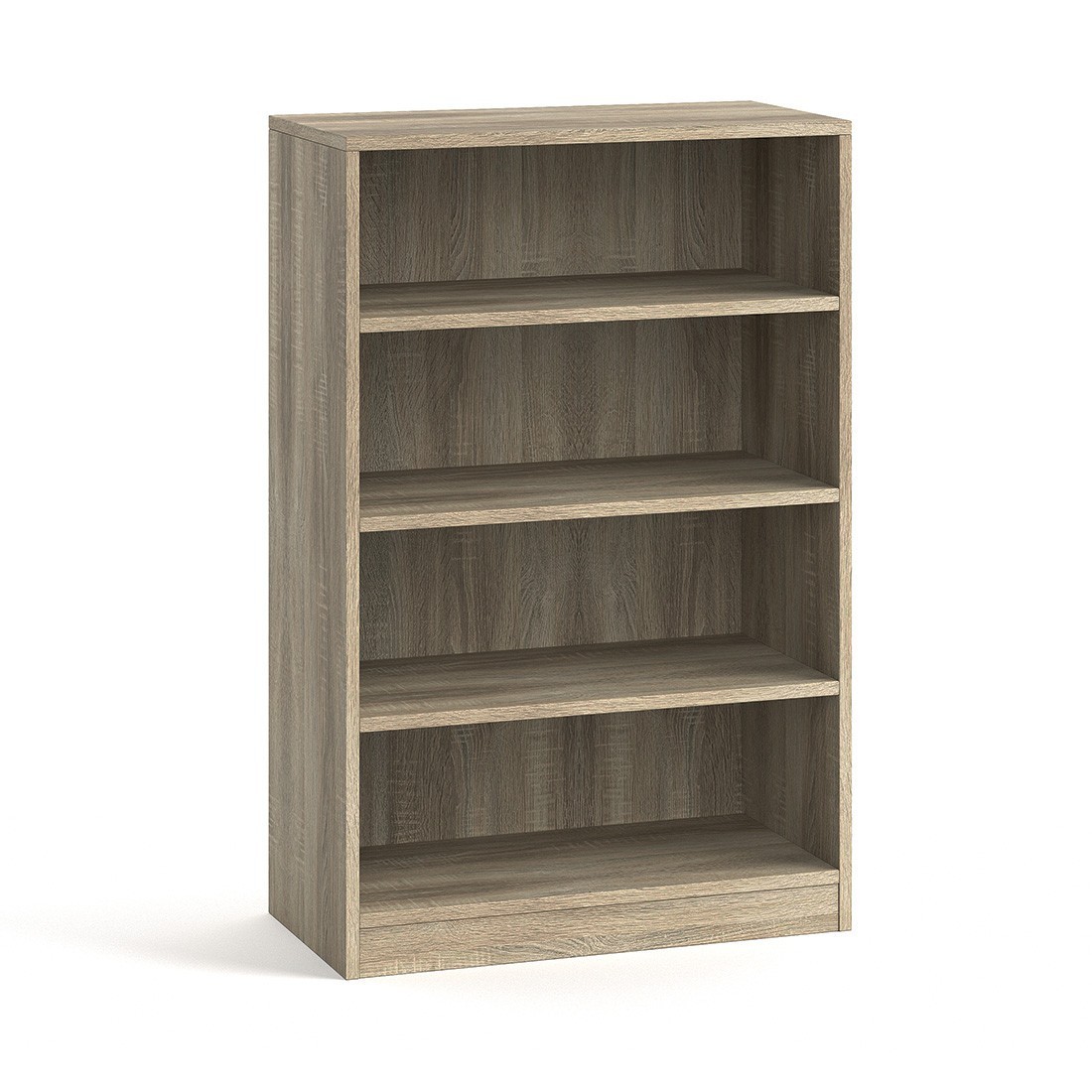 Bibliothèque large design 3 étagères, coloris chêne clair collection TOLLY