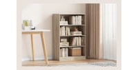 Bibliothèque large design 3 étagères, coloris chêne clair collection TOLLY
