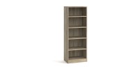 Bibliothèque design 4 étagères, coloris chêne clair collection TOLLY