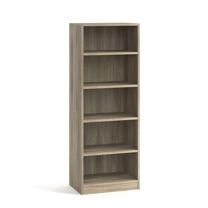 Bibliothèque design 4 étagères, coloris chêne clair collection TOLLY