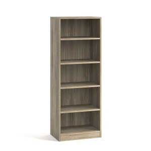 Bibliothèque design 4 étagères, coloris chêne clair collection TOLLY