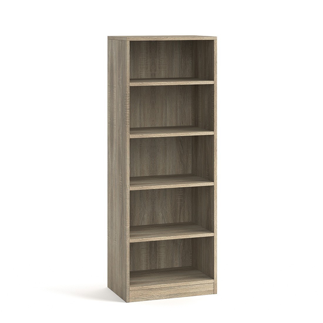 Bibliothèque design 4 étagères, coloris chêne clair collection TOLLY