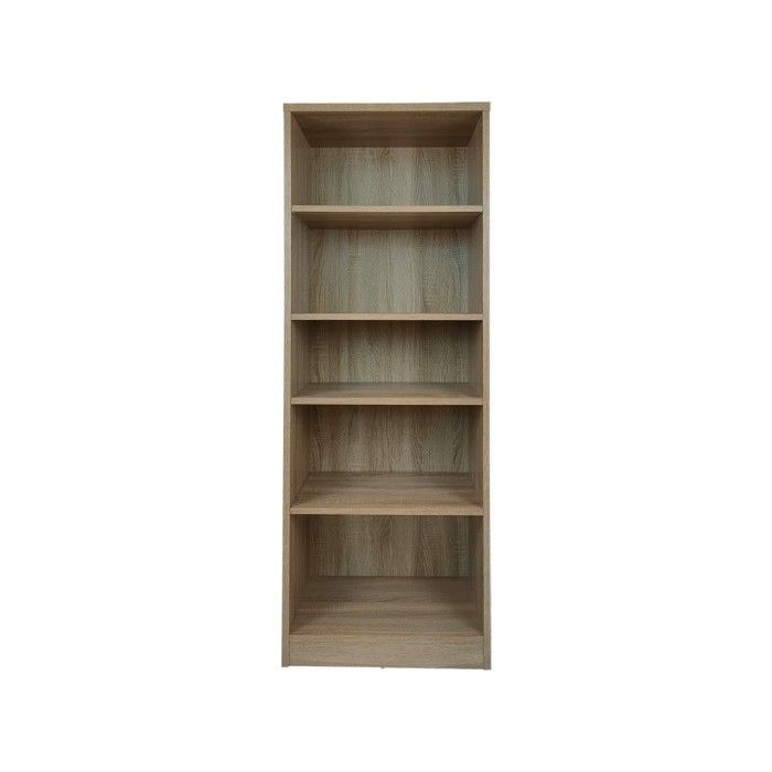 Bibliothèque design 4 étagères, coloris chêne clair collection TOLLY
