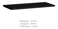 Étagère murale 60cm collection SWITCH. Coloris noir.