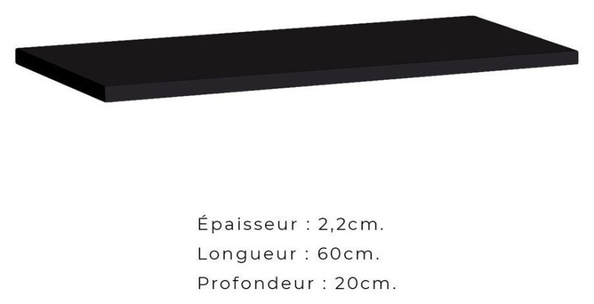 Étagère murale 60cm collection SWITCH. Coloris noir.