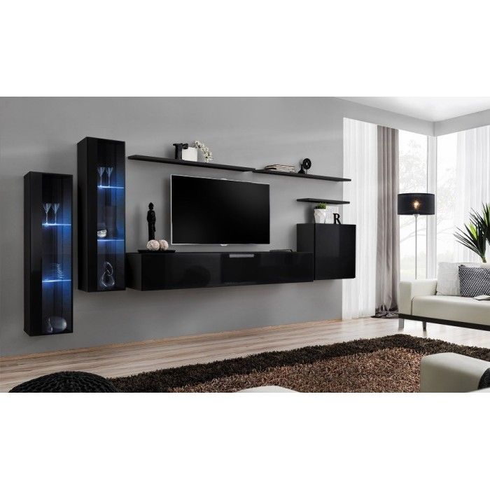 Étagère murale 60cm collection SWITCH. Coloris noir.