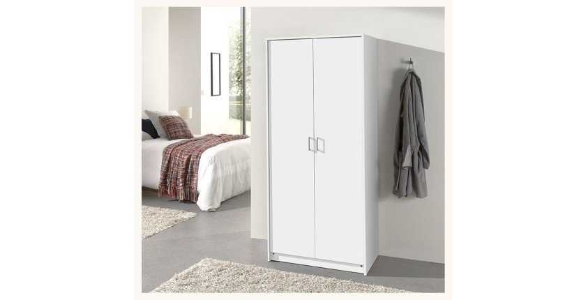 Garde Robe REY, armoire 2 portes idéal pour votre entrée ou votre buanderie
