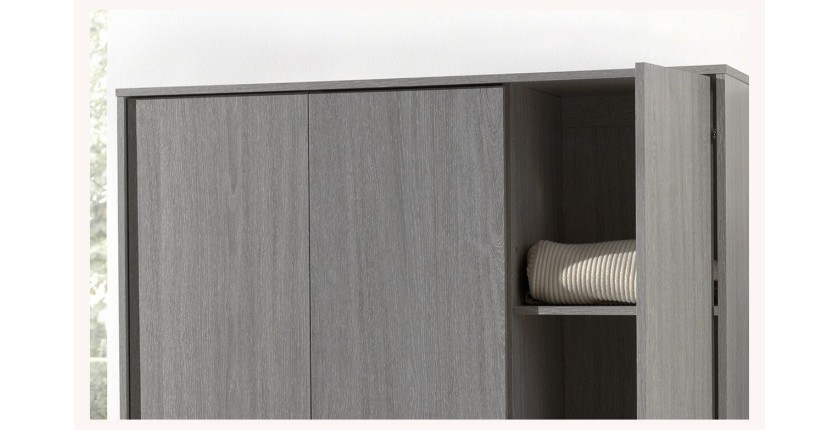 Garde Robe REY, armoire 3 portes idéal pour votre entrée, votre buanderie ou votre sdb