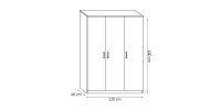 Garde Robe REY, armoire 3 portes idéal pour votre entrée, votre buanderie ou votre sdb