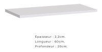 Étagère murale 60cm collection SWITCH. Coloris blanc.