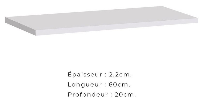 Étagère murale 60cm collection SWITCH. Coloris blanc.