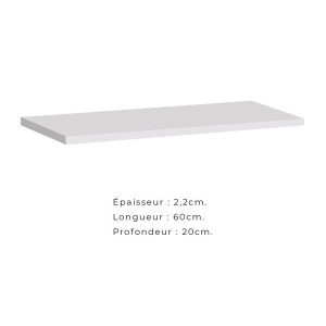 Étagère murale 60cm collection SWITCH. Coloris blanc.