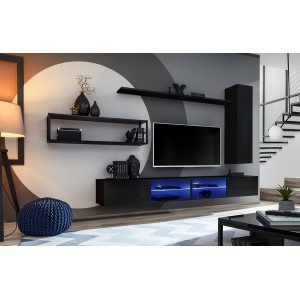 Étagère murale 180cm collection SWITCH. Coloris noir.