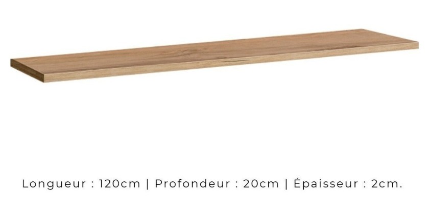 Étagère murale 120cm collection SWITCH. Coloris chêne wotan.