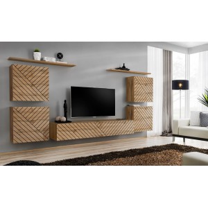 Étagère murale 120cm collection SWITCH. Coloris chêne wotan.