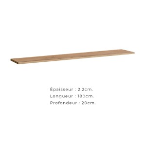 Étagère murale 180cm collection SWITCH. Coloris chêne wotan.