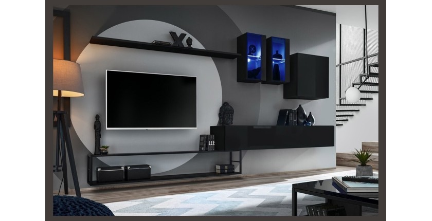 Étagère murale 120cm collection SWITCH. Coloris noir.
