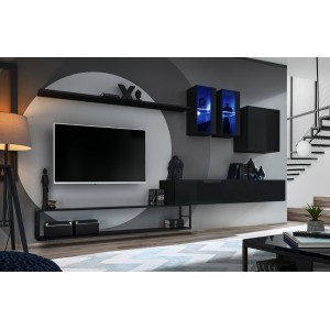 Étagère murale 120cm collection SWITCH. Coloris noir.