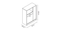 Armoire de cuisine TRUDI Blanc\Gris