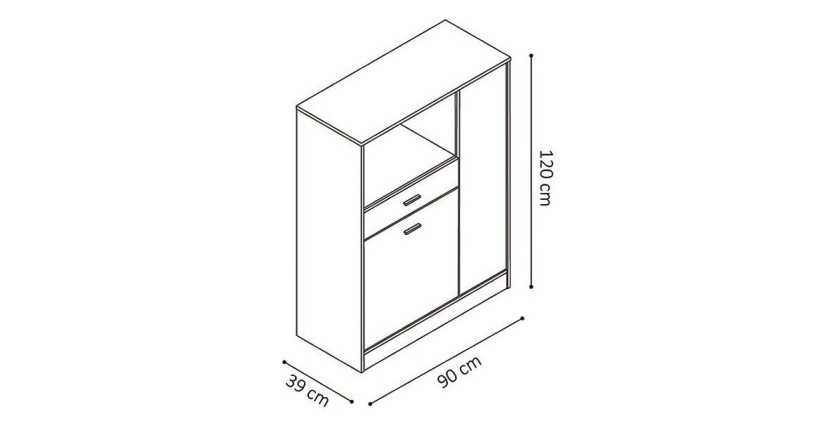 Armoire de cuisine TRUDI Blanc\Gris