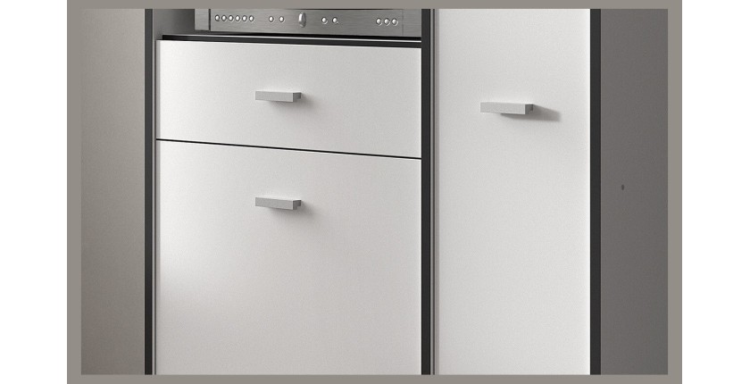 Armoire de cuisine TRUDI Blanc\Gris