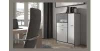Armoire de cuisine TRUDI Blanc\Gris