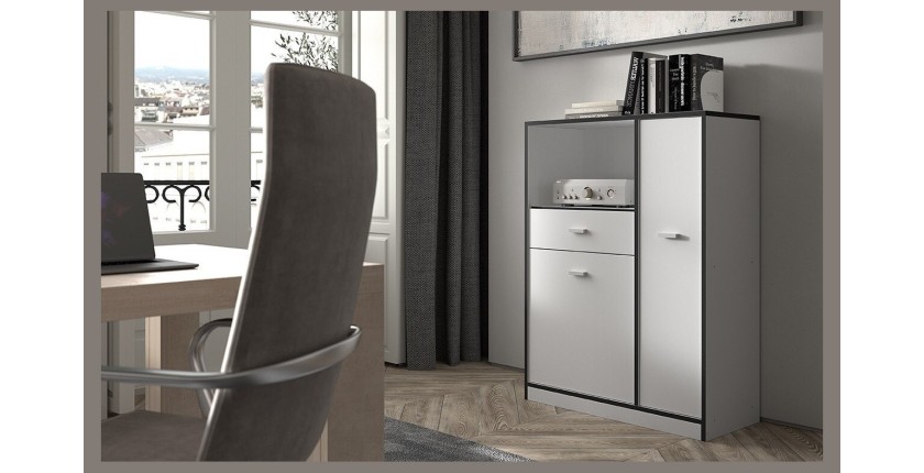 Armoire de cuisine TRUDI Blanc\Gris