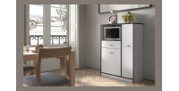 Armoire de cuisine TRUDI Blanc\Gris