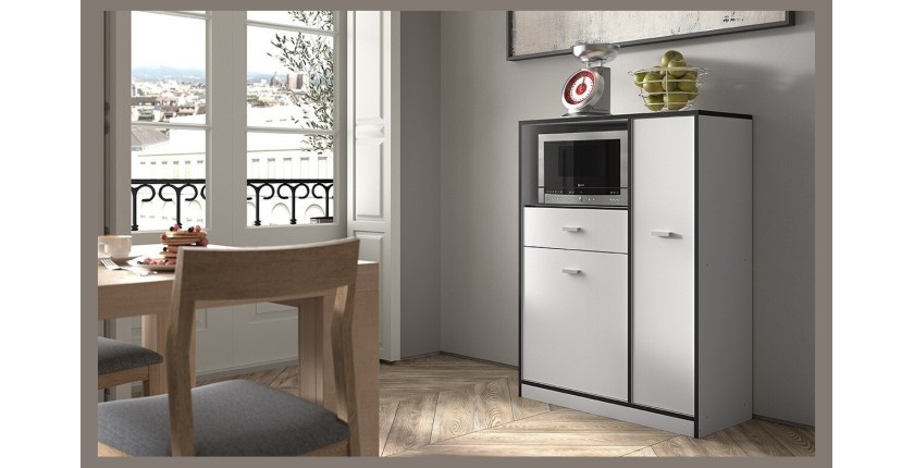 Armoire de cuisine TRUDI Blanc\Gris