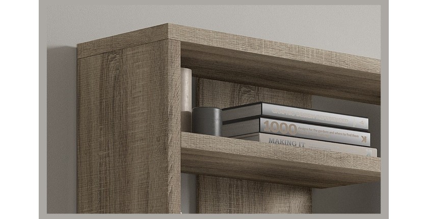 Bibliothèque large design, coloris bois collection MIRE