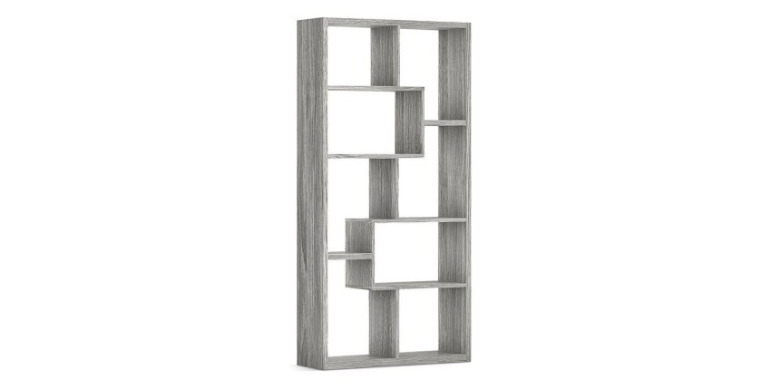Bibliothèque large design, coloris chêne gris collection SPLOT