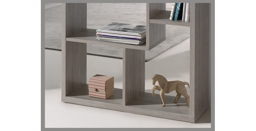 Bibliothèque large design, coloris chêne gris collection SPLOT